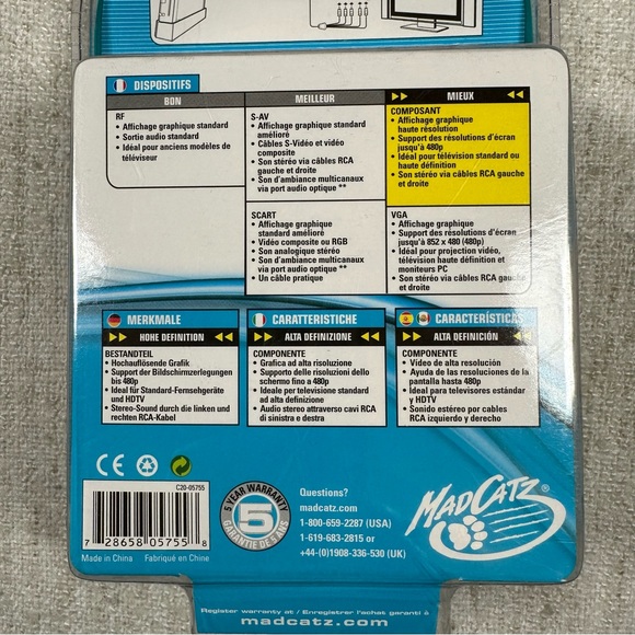 NEW Mad Catz Pro Series Nintendo Wii S - Video AV Cable 9.8ft - Picture 6 of 8